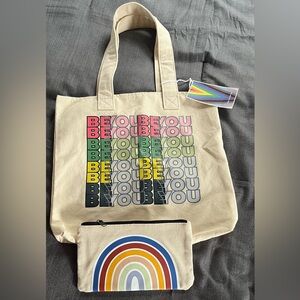 Pride Tote Bag and Rainbow 🌈 Zipper Pouch Set.
